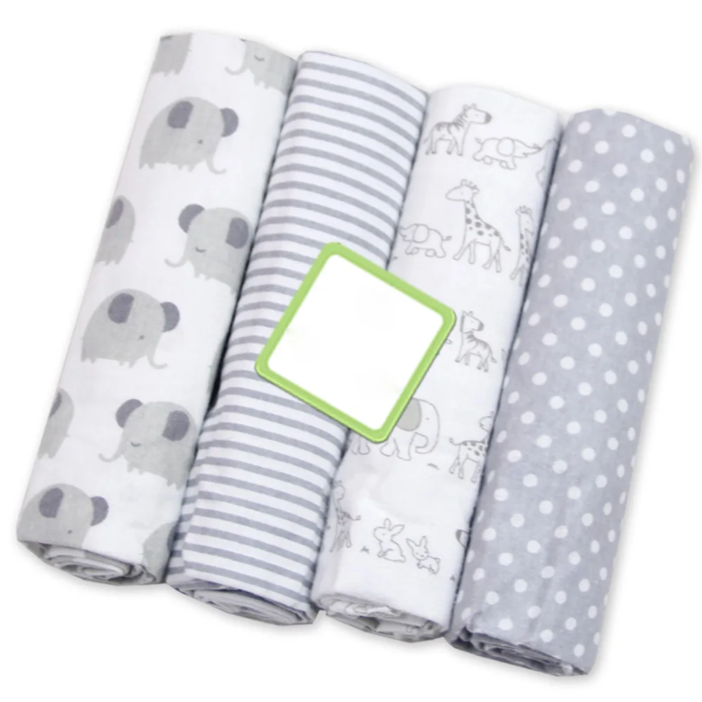 4 Pcs/set 100% Baumwolle Baby Decke Weiche Baby Musselin Windeln Neugeborenen Swaddle Wrap Musselin Swaddle 76 CM Baby cots Bett Decke