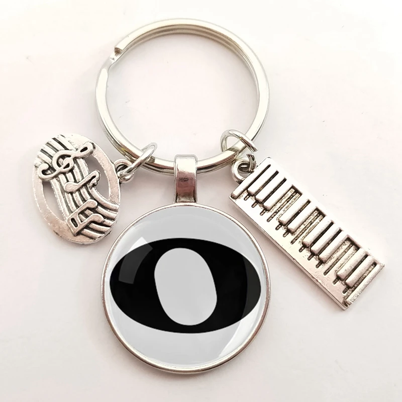 Musical instrument piano note symbol key chain key ring sharp logo treble bass clef icon flat key ring music lover jewelry gift