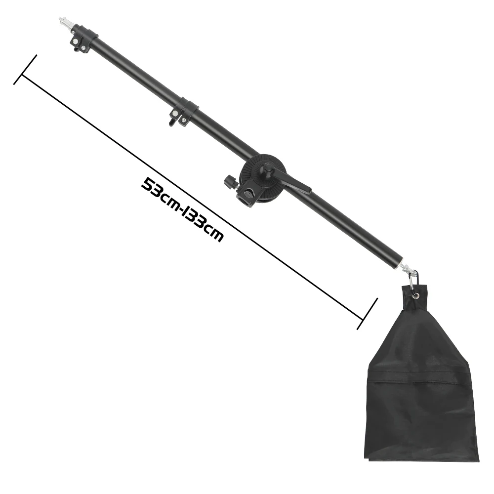 Phone Tripod C Stand for Photo Studio 2M with 1.4M Crossbar Boom Arm Sandbag Supporting Photography Phone Flash Video Record