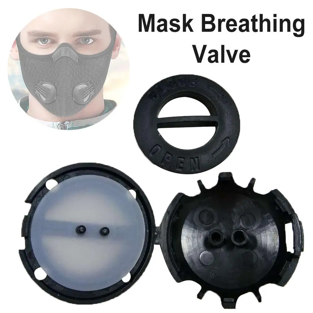 10pcs Mask Breathing Valve ABS Plastic Lightweight Cycling Black Durable Respiration Valve Parts Replacement Accessories