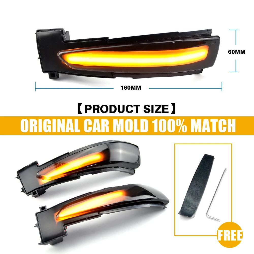 2 Buah untuk Peugeot 508 SW LED Lampu Sinyal Belok Dinamis Lampu Senter Indikator Tanda Bahaya Cermin untuk Citroen DS5 C4 Grand Picasso II