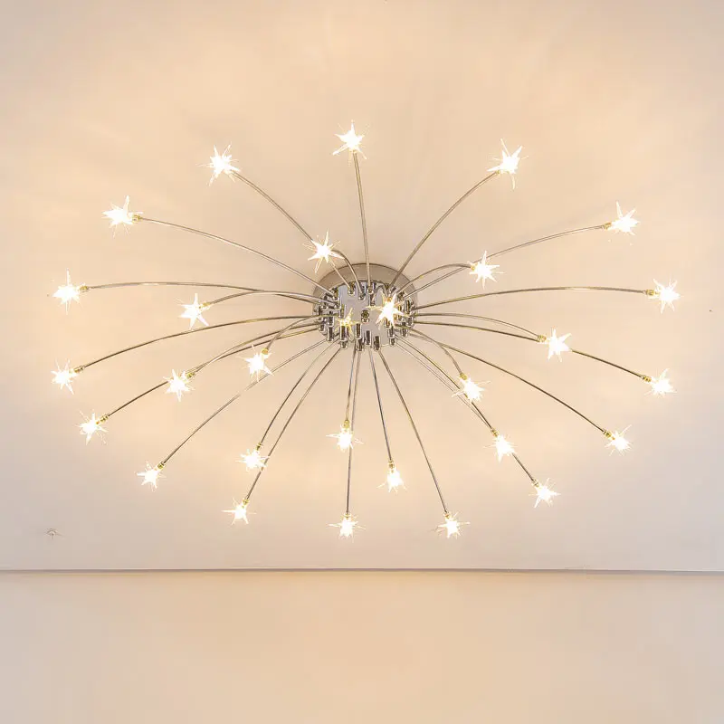 Lustre moderno para sala de estar, luminária com design nórdico, ideal para decoração de quarto, cozinha, casa, iluminação, metal cromado