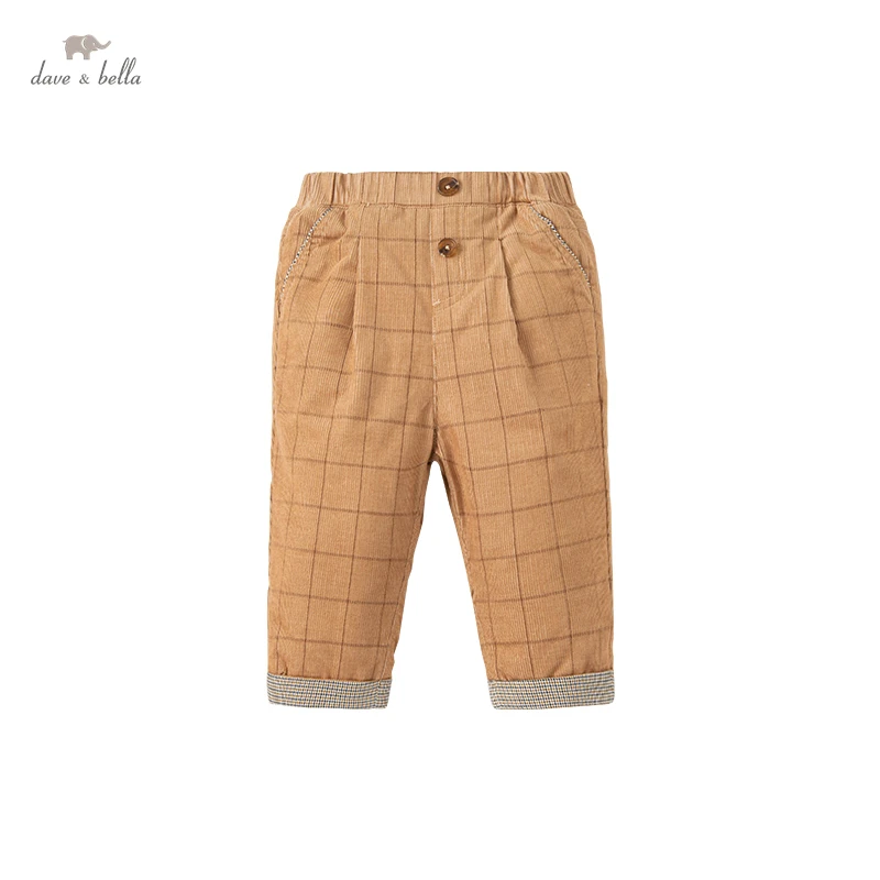 

DBL20332 dave bella winter baby boys fashion plaid padded pants children full length kids boy pants infant toddler trousers