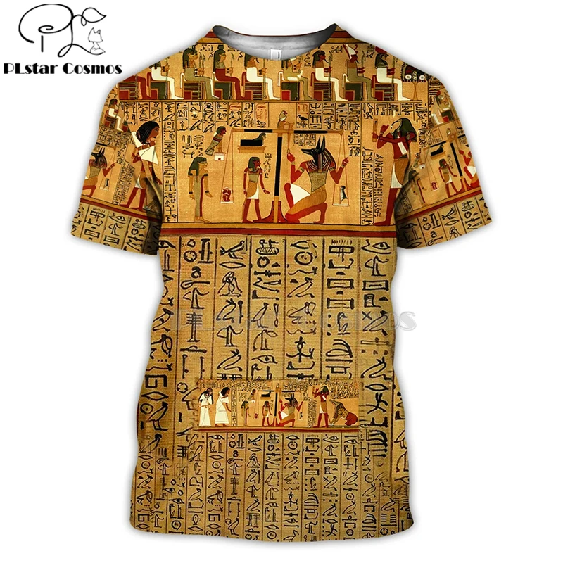 PLstar Cosmos Horus Ancient Horus Egyptian God Eye of Egypt Pharaoh Anubis face 3d t shirts tees funny Harajuku short sleeve-3