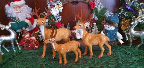 Simulation Christmas Deer Christmas Elk Plush Reindeer Christmas Decoration Fairy Garden Miniatures Props