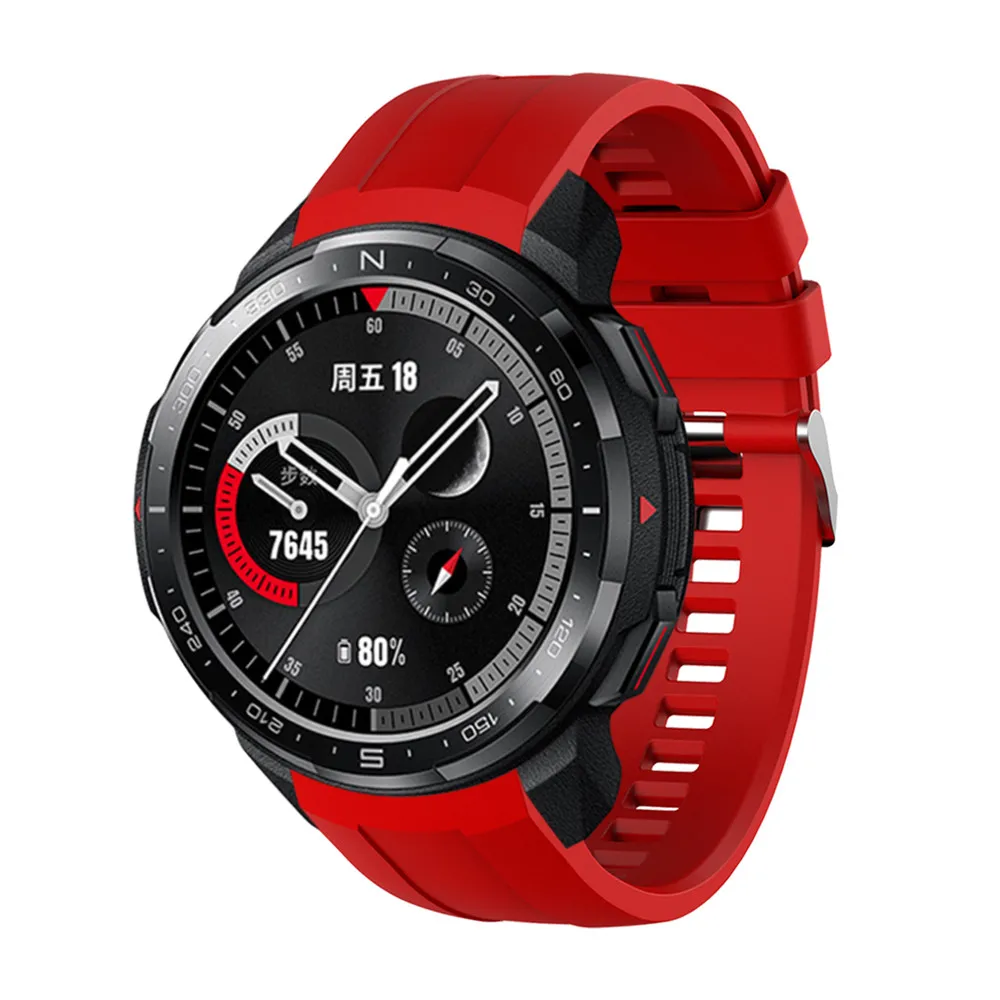 สายนาฬิกาแฟชั่นแบบใหม่สำหรับ Huawei Honor GS Pro สายซิลิโคนแบบสปอร์ต สายเปลี่ยนทดแทน พร้อมหมุดปรับขนาดได้ อุปกรณ์เสริมสายนาฬิกา