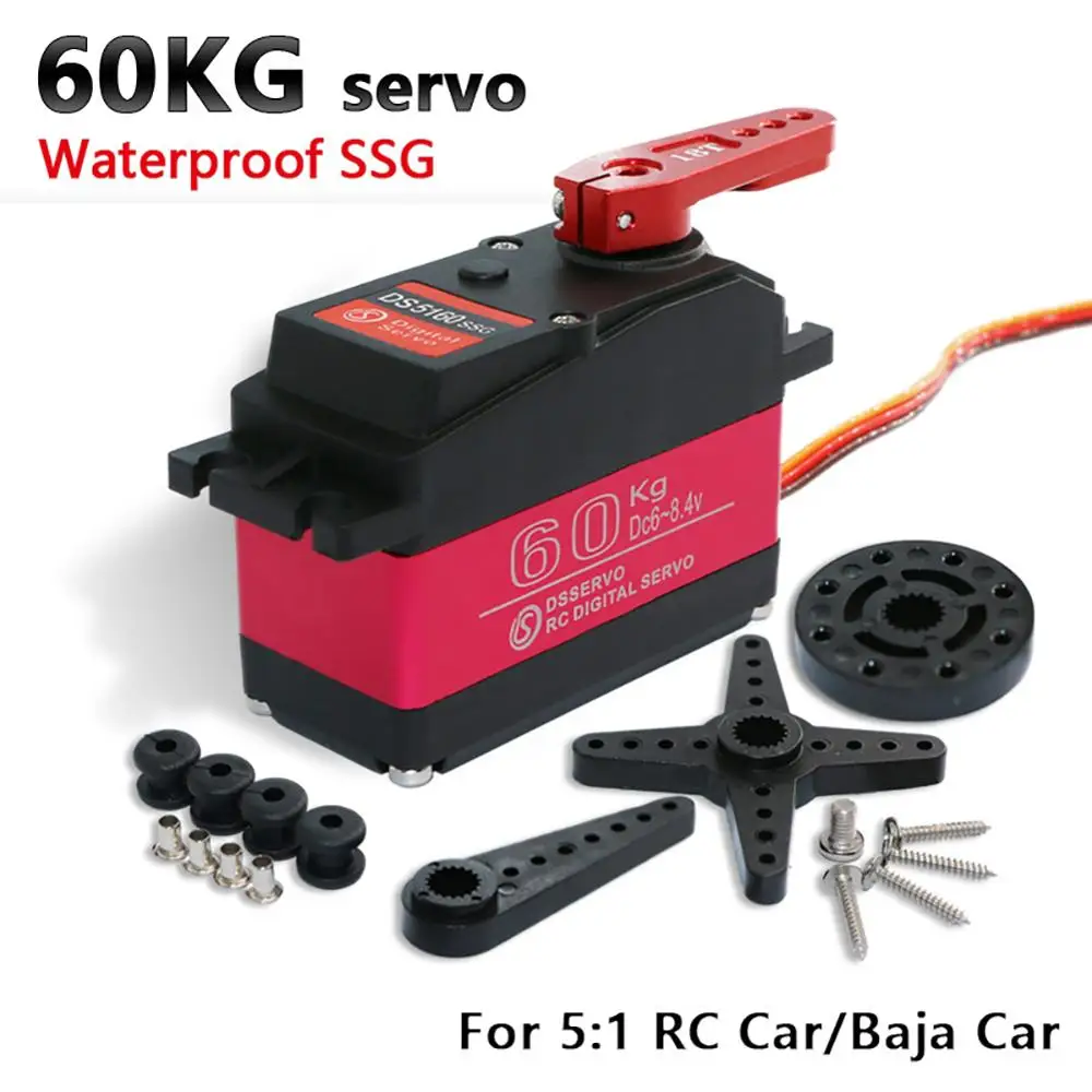 DS5160 60kg 270 Gradi RC Digital Servo High Torque Servo Metal Gear Robot Servo 7.4V con 18T braccio del Servo per RC Auto Robot