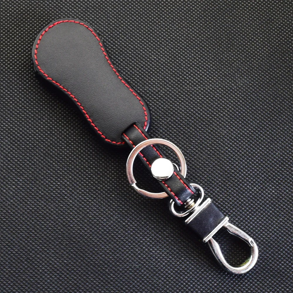 Leder-Autoschlüssel-Abdeckung für Jeep Grand Cherokee 1999–2004, 3-Tasten-Schlüsselanhänger-Halter, intelligente schlüssellose Fernbedienung, Schutzhüllen – Detail 4