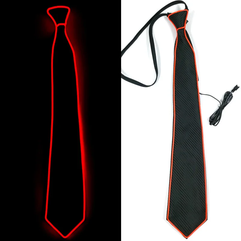 Piscando Neon LED Light Tie, luminosa EL fio gravata, Halloween, Natal, Dança Suprimentos, Decoração do desempenho do casamento