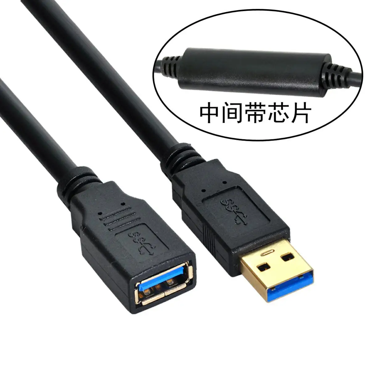 Cabo usb 3.0 macho para fêmea, extensor de 10m, 8m, gl3523, repetidor para laptop, pc e disco rígido