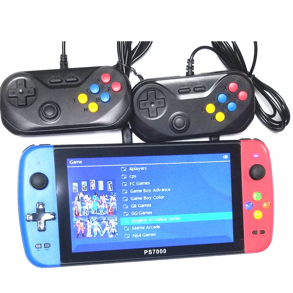 Console de jogos portátil com joystick, controlador gamepads para Q900, PS7000, 2 pcs, micro usb, botão de seis funções