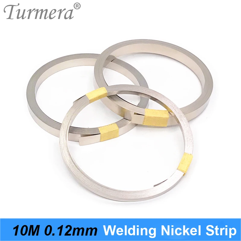 Turmera 10 metr 0.12mm spawanie taśmy z niklu 5mm 7mm 8mm 10mm szerokość dla 18650 litowo i 32700 Lifepo4 baterii Diy lutowania wykorzystanie
