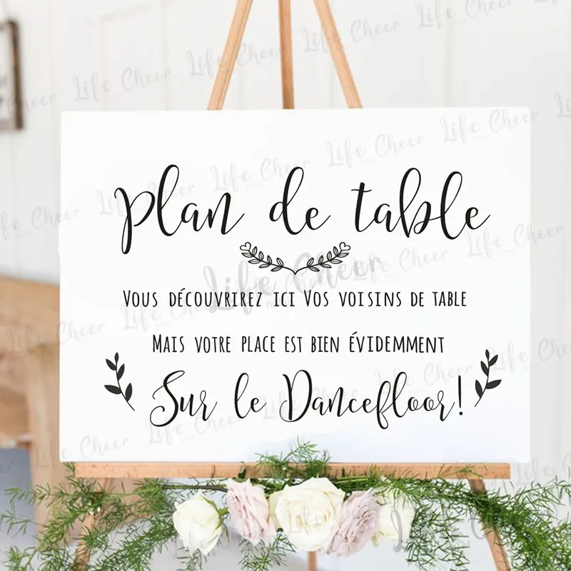 Plan de table  Vinyl Sticker Wedding Board Decals Dancefloor Sign Custom Texts Vinyl Mural Wedding Dance Quote Art Decal