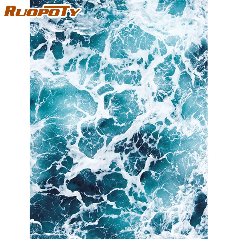 

RUOPOTY Frame Picture Diy Painting By Numbers Wave Seascape Modern Home Wall Art Picture Unique Gift Acrylic Coloring By Numbers