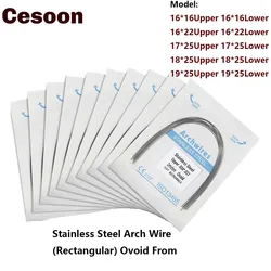 100Pcs/10Packs Dental Orthodontic Archwires Stainless Steel Arch Wire Rectangular Ovoid From Teeth Wires Dentist Ortho Materials