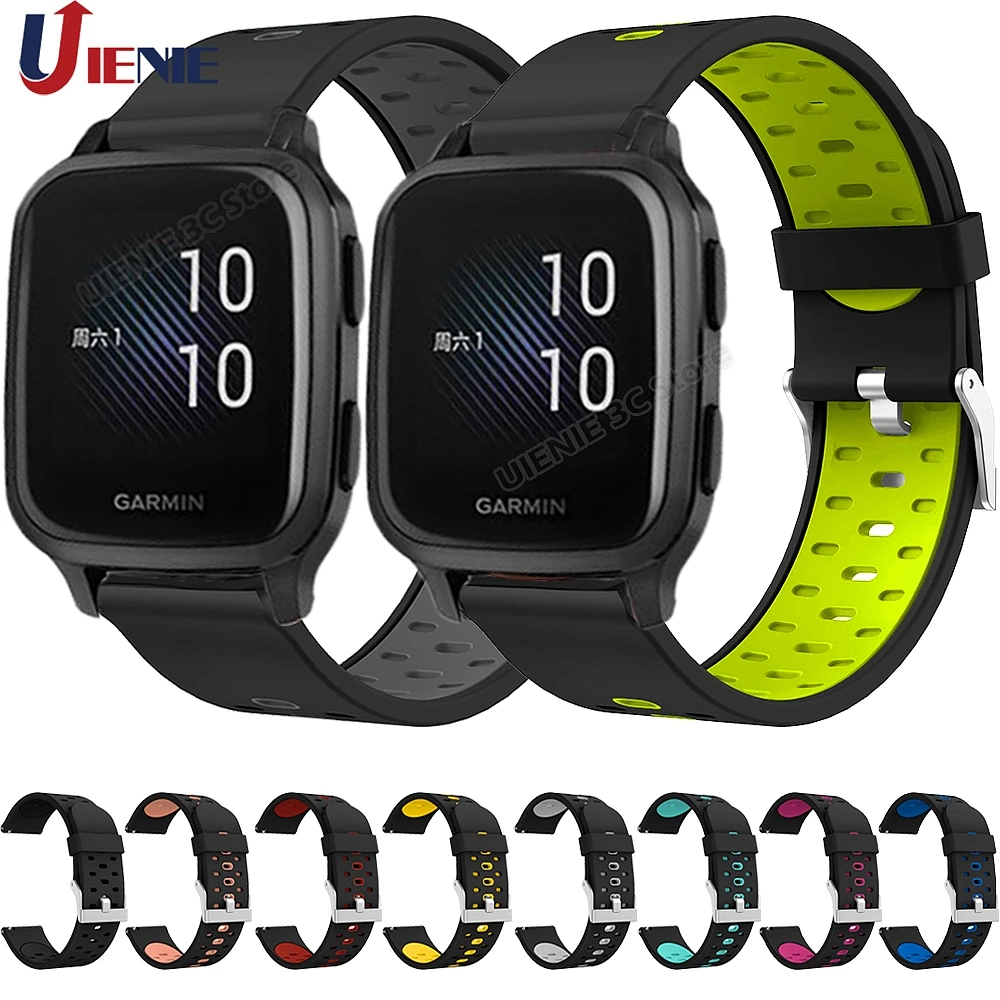 Silicone Strap Watchband for Garmin Venu SQ/SQ Music Smart Watch Band Sport Bracelet for Forerunner 245 645 M / Vivomove HR
