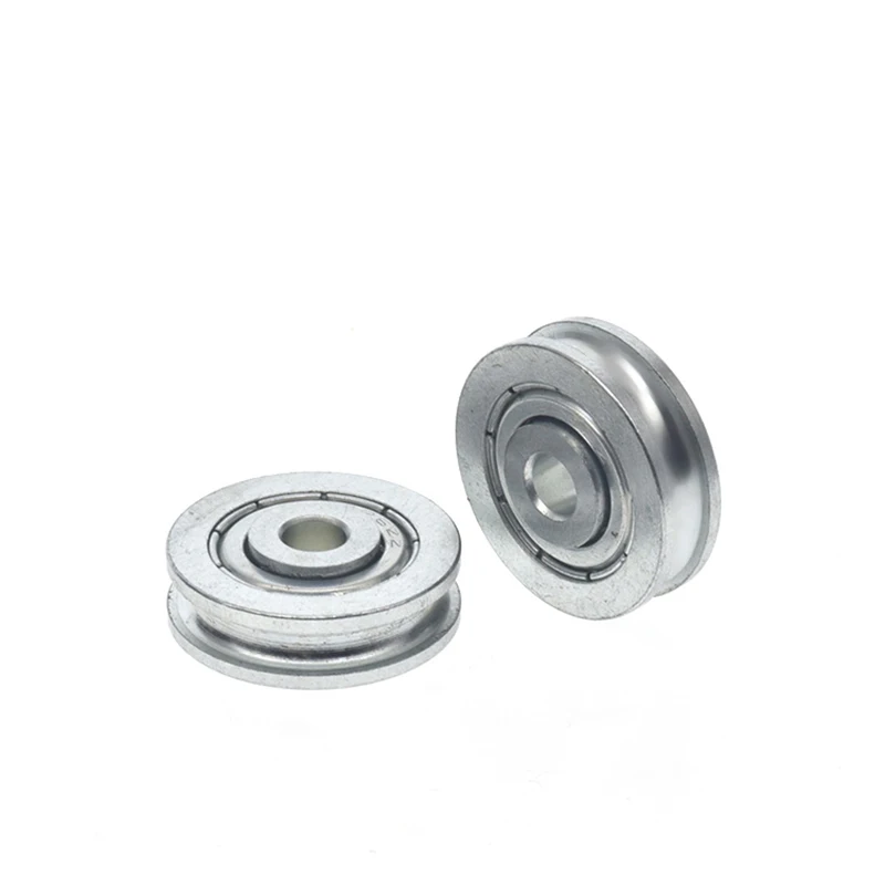 U Type Groove Pulley Metal Guide Pulley Rolling Bearing U Groove Roller Wheel 5x23x6.5 mm, Bearing 167kg, for Driving Mechanical