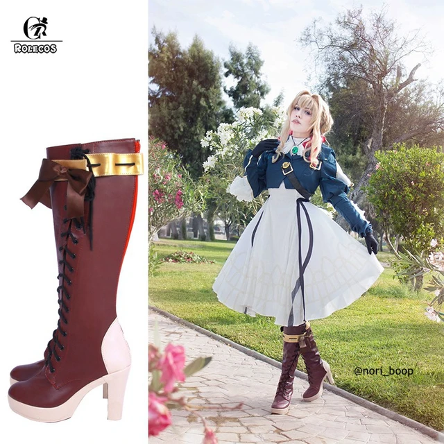 ROLECOS Violet Evergarden Cosplay Shoes Violet Evergarden Boots Customer  Size Made Anime Cosplay Shoes - AliExpress