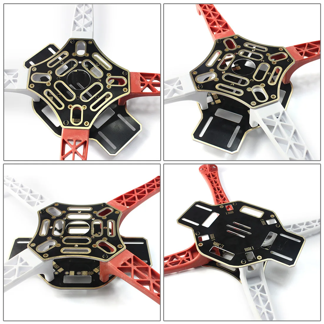F450 RC Quadcopter Main Frame Board Top Upper / Bottom Lower Plate With 2 Pcs White 2Pcs Red Arm for Multicopter