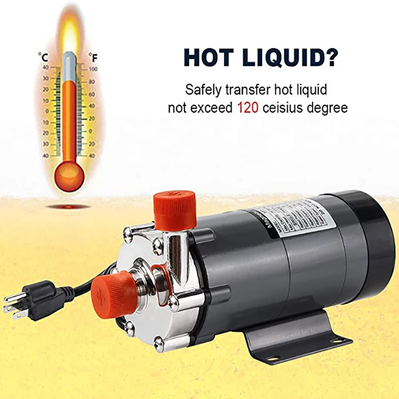 Ulepsz magnetyczną pompę do piwa, stalowa główka spożywcza ze 1/2 \'\'gwintem Cal, domowe warzelnictwo o wysokiej odporności na temperaturę