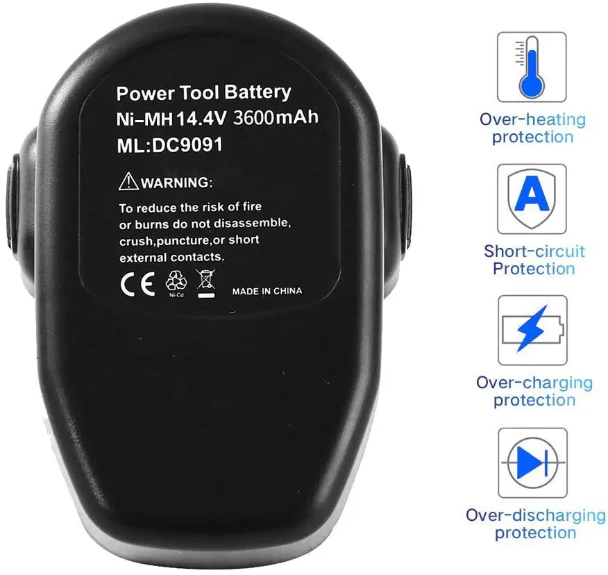 Fanhua Ni-MH 3600MAh Pin Thay Thế Dewalt 14.4 V XRP DC9091 DC9094 DW9091 DE9091 DE9092 14.4 Volt Điện Không Dây dụng Cụ