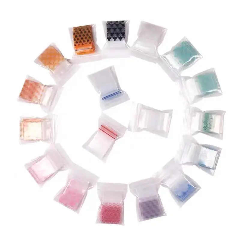 Color lovely beautiful zip lock plastic bag can be re-sealed transparent bag storage sundries bags powder pills packaging bags