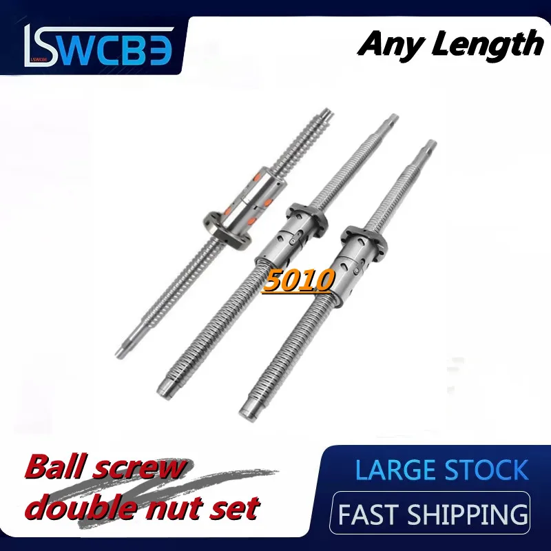 High-precision ball screw and double nut set DFU5010, any length, processing, high-speed silent sliding table module