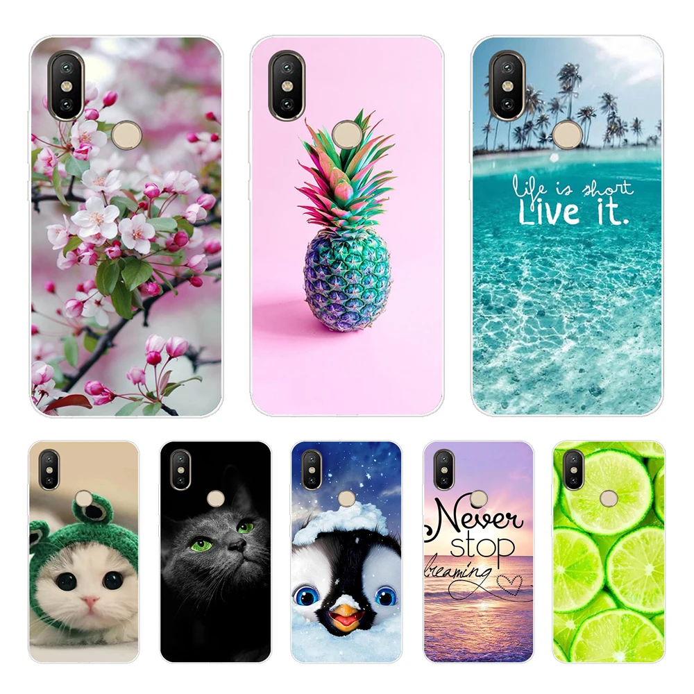 Silicone Phone Case for Xiaomi MI A2 Lite Case Cartoon Soft TPU Back Cover Phone Shell for Xiomi MI A2 MiA2 LITE Bumper Coque