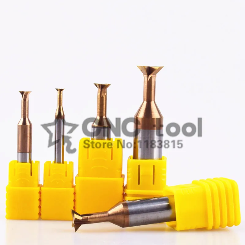 HRC60 TiCN Coated Solid Carbide Dovetail Milling Cutter End Mill 3 4 5 6 8 10 12 14 16 20mm*45/60/75Degree Alloy Straight Shank