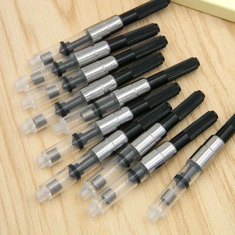 10 PC Fountain Pen Refill Tinta Converter Pompa Cartridge Hitam