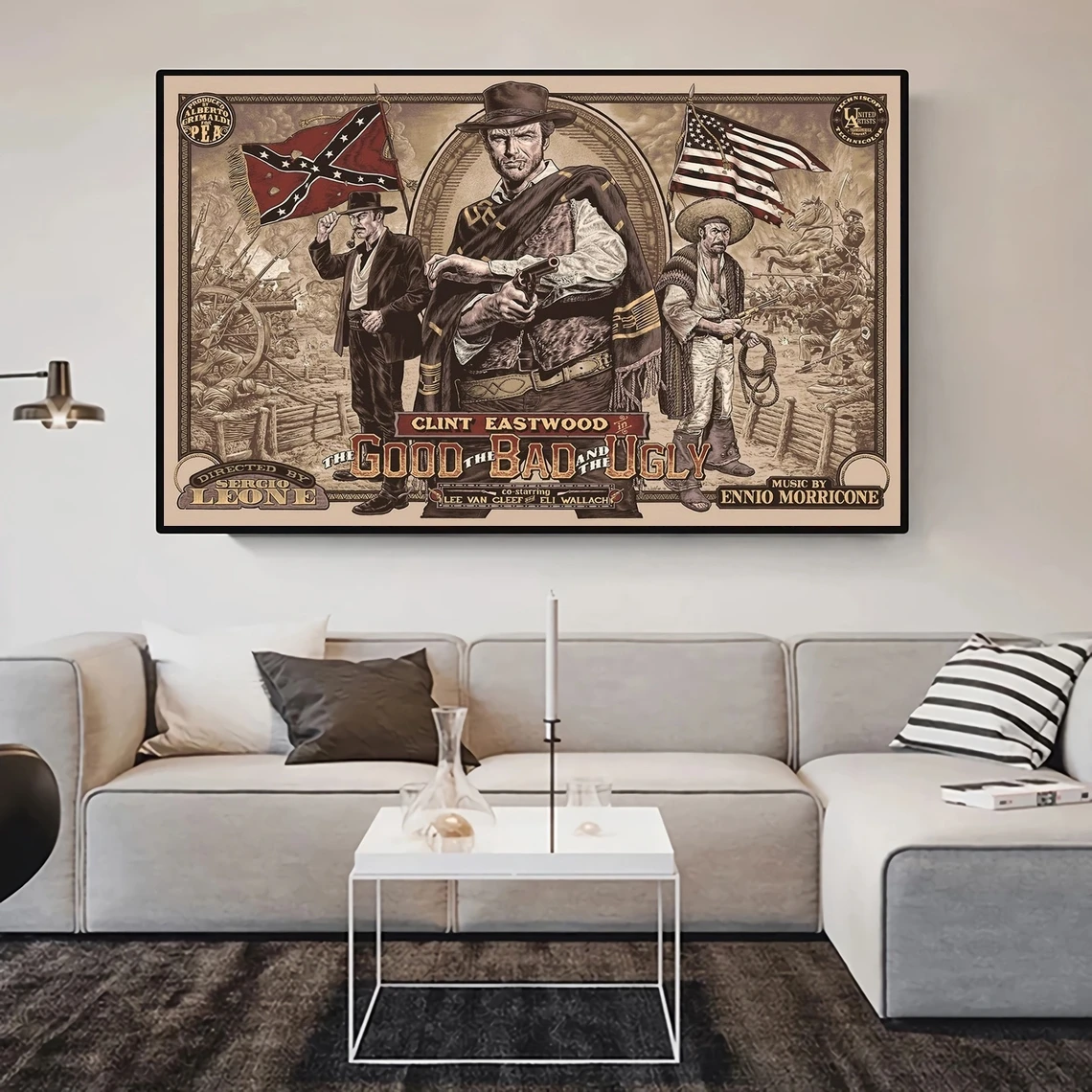 

The Good The Bad And The Ugly Poster Classic Movie Poster Canvas Art Print Home Decoration Wall Painting ( No Frame )