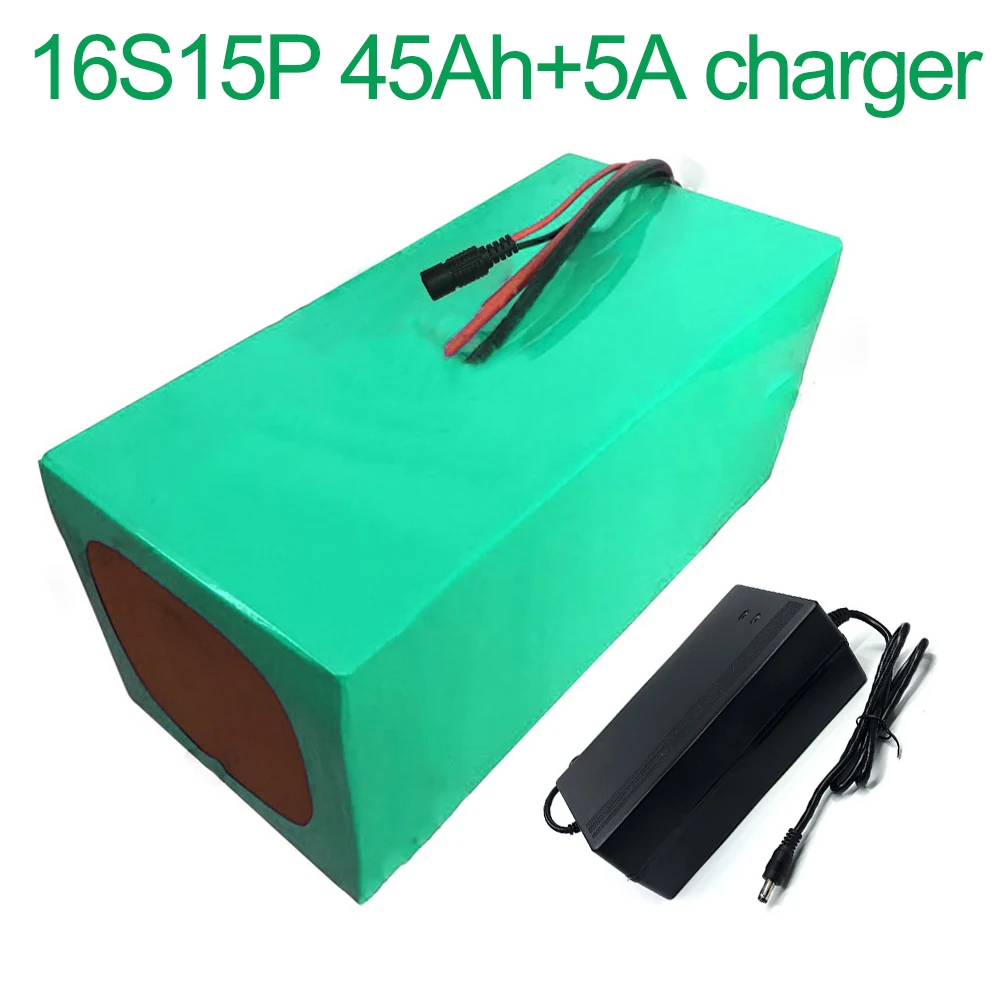 

With 5A charger 60V 45Ah 16S15P 18650 Li-ion Battery electric two Three wheeled motorcycle bicycle ebike 320*170*140mm