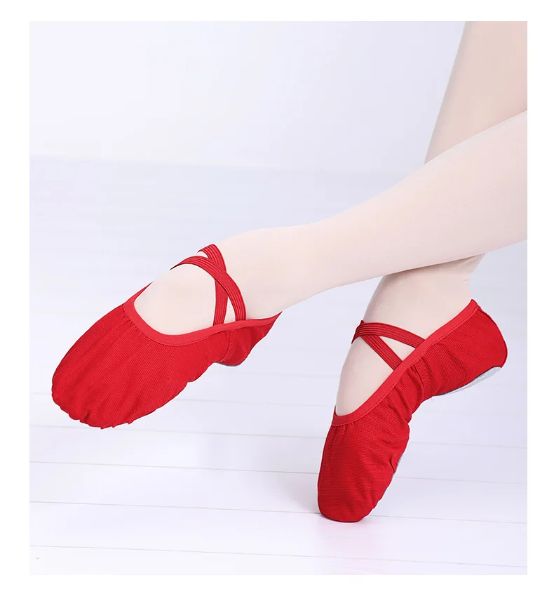 Frauen Ballett Schuhe Leinwand Mädchen Tanz Hausschuhe Split Sohle Gymnastik Yoga Tanzen Schuhe Kinder Erwachsene Ballerina Schuhe – Detail 9