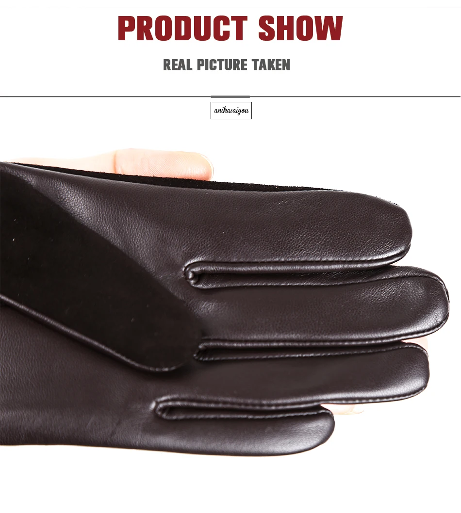 Good Quality Touch Gloves Color Winter Women's Leather Gloves Genuine Suede 50% Genuine Leather 50% Women's Gloves -2007
