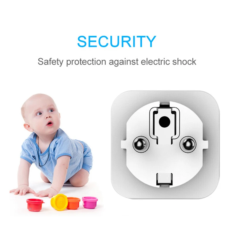 Умный WiFi адаптер с дистанционным голосовым управлением, розетка для монитора питания 16А, Функция синхронизации, работает с Alexa Google Home Tuya