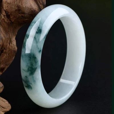 

Zheru Jewelry Natural Burmese Jade 54-64mm Bracelet Elegant Princess Jewelry Best Gift for Mother and Girlfriend