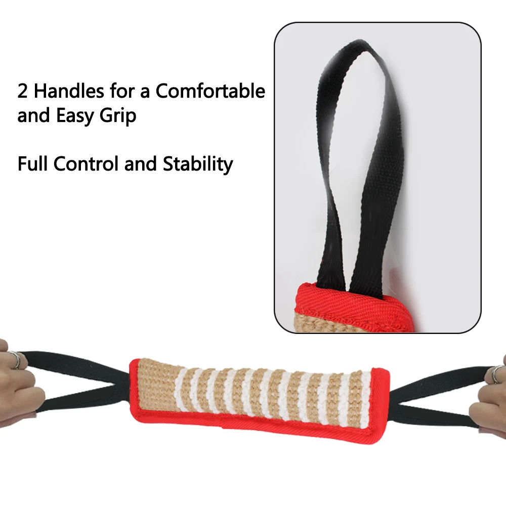 Hemp Cloth With 2 Rope Handles Dog Bite Stick Dog Training Dog Training Pillow Bite Tug Chewing Pet Toy