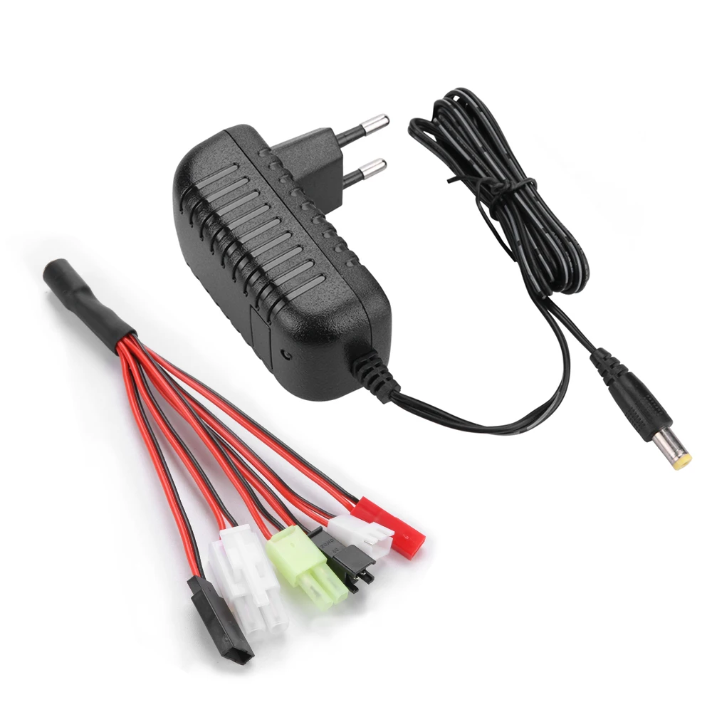 Nimh Nicd Charger RC Charger Adapter With 6 Connectors Tamiya/MiniTamiya/SM 2P/JST/HuanQi/FUTABA For 2-10s Nimh/Nicd Battery