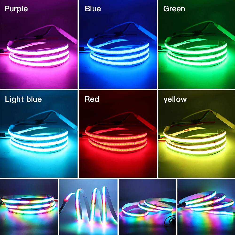 Imagem -05 - Led Strip Cob Luz Endereçável Sk6812 Cor Cheia Rgb Sonho Cor 0.5 m 322 Leds Pixles Como Ws2812b Decoração para Casa 5v