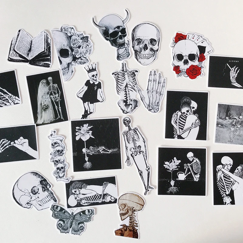 

23pcs Skeleton Love stickers DIY mobile computer skateboard stickers decorative stickers