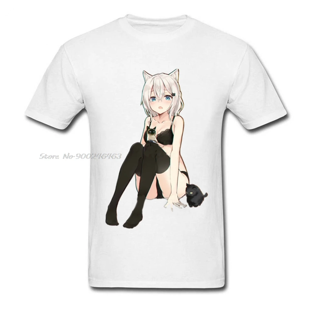 Neko Waifu Ahegao Girl T-shirts Otaku Senpai Manga Harajuku  Tshirt Pin Up Japanese Comic Anime Popular Tees Men