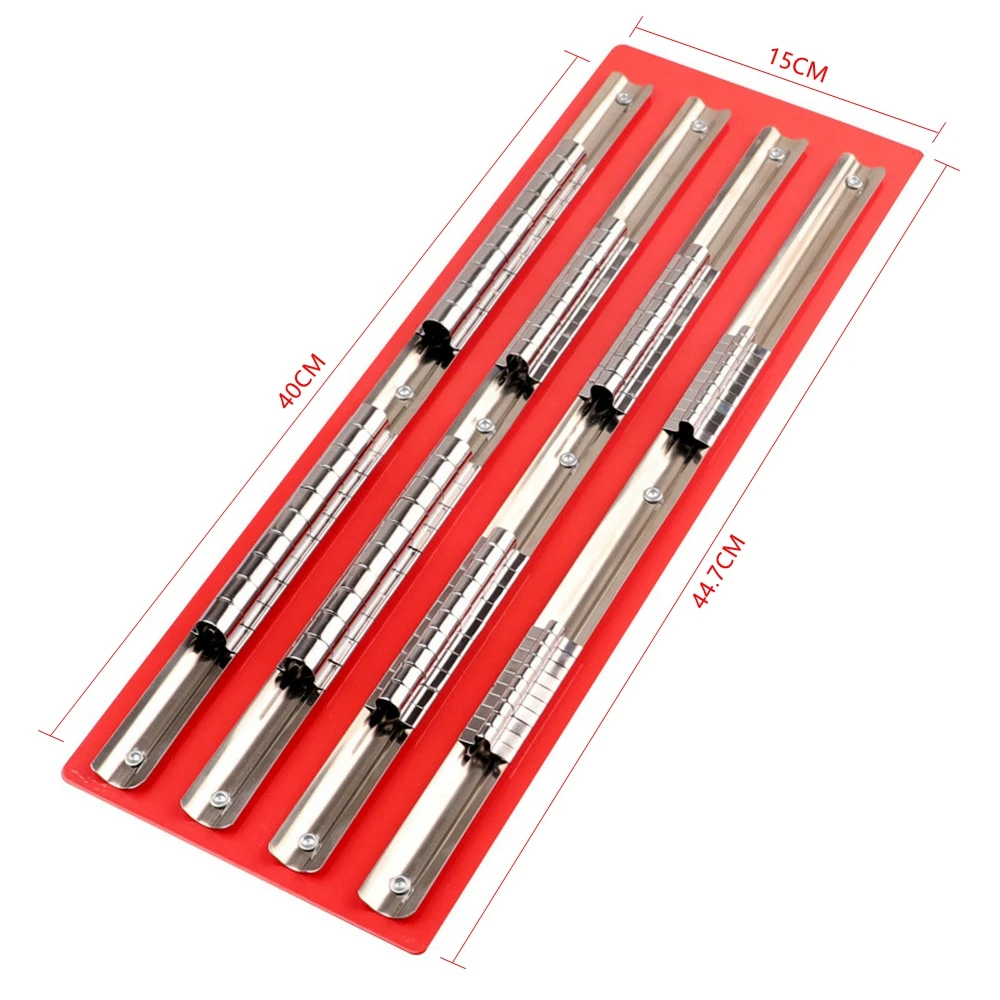 80PCS Stainless Steel Socket Tray Rack 1/4 Inch 3/8 Inch 1/2 Inch Snap Rail Tool Set Organizer