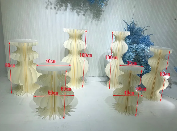 Wedding folding Roman column paper column column paper art road guide curve dessert stand window decoration booth wedding props