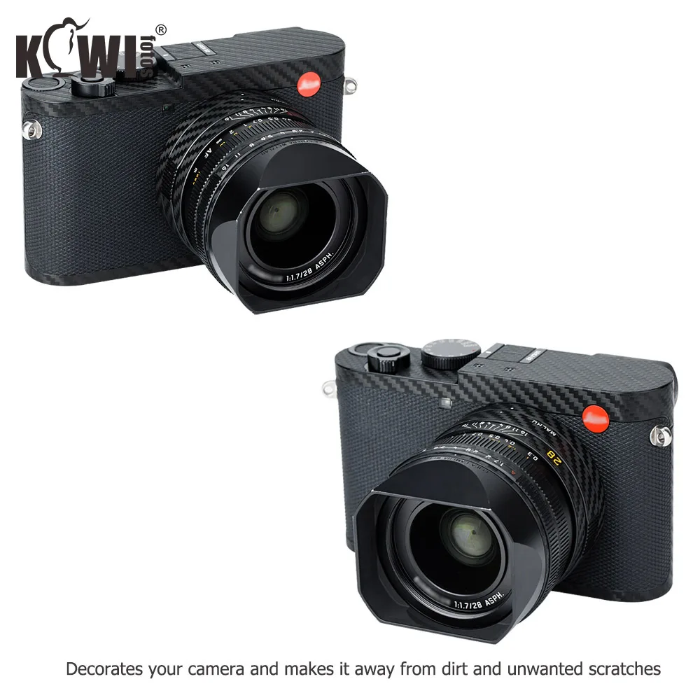 KIWIFOTOS Chống Trầy Xước Bao Da Máy Ảnh Sợi Carbon Phim Bộ Da Cho Leica Q2 3M Kèm Miếng Dán Dự Phòng máy Ảnh Phim Bảo Vệ