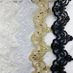 17colors Pearl Beaded & Sequin Bridal Lace Trim  Pear trim lace fabricLeiao Craft