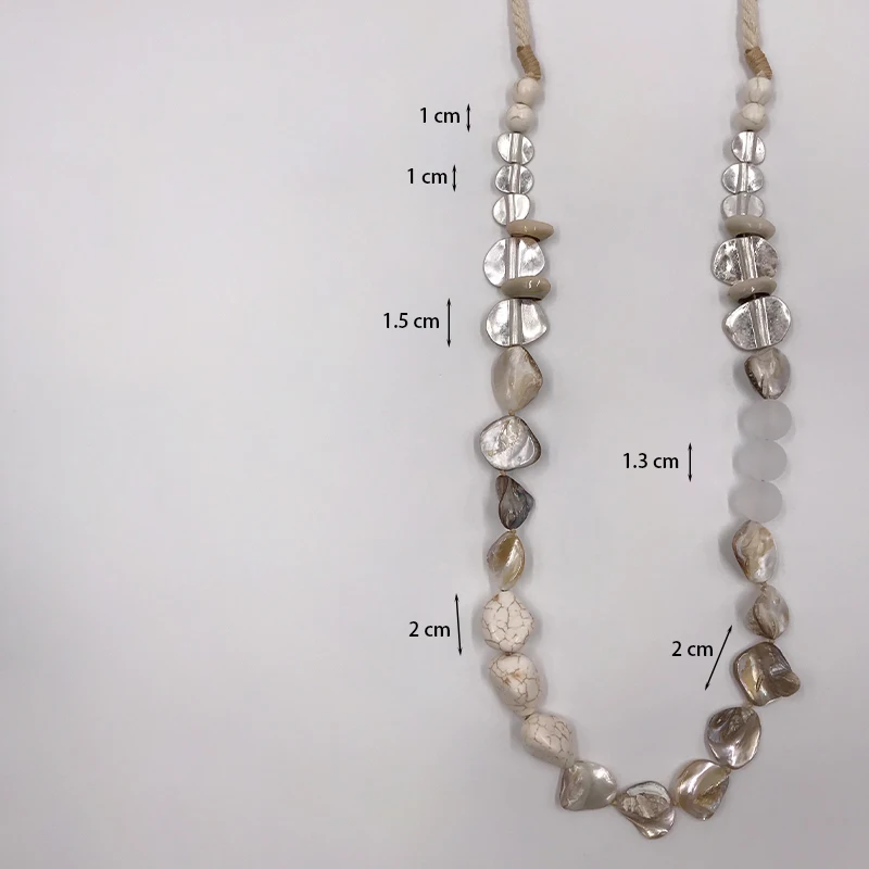 Suekees Goth Fashion Jewelry Sweater Chain Long Necklace Vintage Nature Shell Resin&Alloy Beads Necklace for Women Accessories