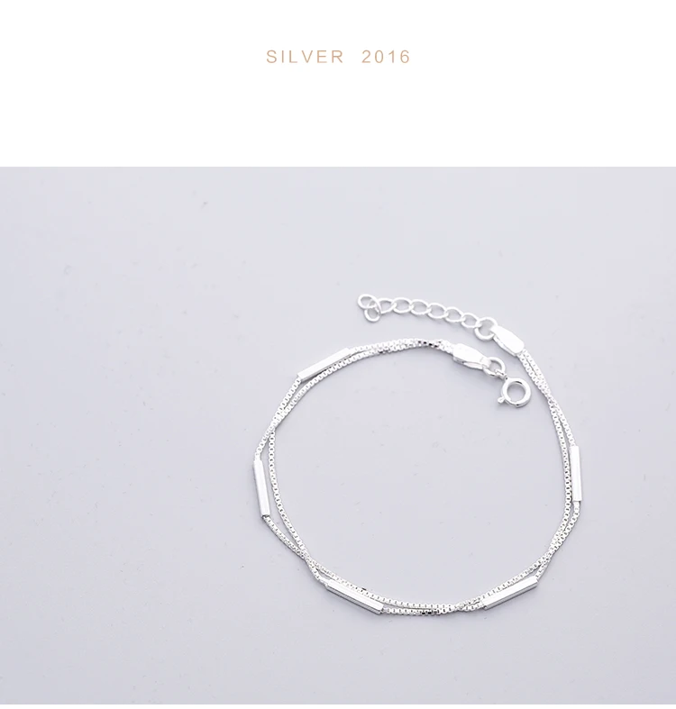 Personality New Art 925 Sterling Silver Jewelry Female Simple Geometrical line High-quality Popular Bracelet