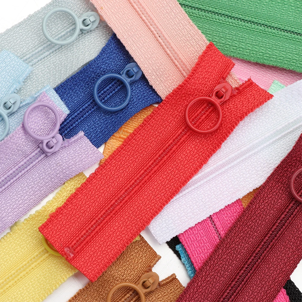 5pcs Handmade Sewing Scrapbooking Garment Zipper Mini Round Head Zippers for DIY Doll Clothes Accessories