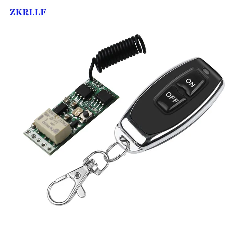 3.7V Mini RF Remote Switch 433MHz  4.2V 5V 6V 7.4V 9V 12V NO COM NC Relay Contact ASK Small Relay Contact Wireless Switches