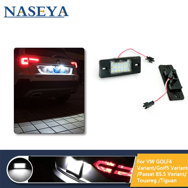 

2Pcs/set LED Car License Number Plate Light Led Auto Tail Light For VW GOLF4/5 Tiguan Touareg Bora Passat /Porsche Cayenne